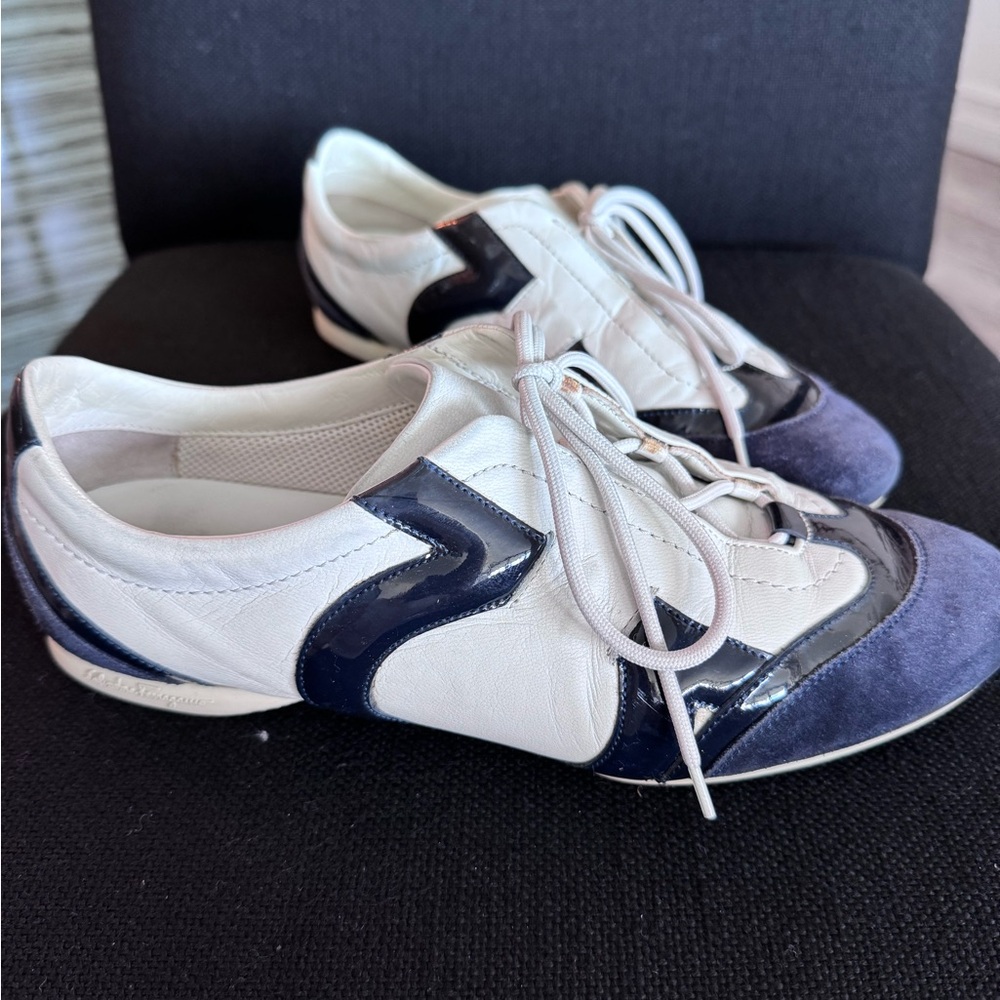 Salvatore Ferragamo Leather Sneakers Size 9.